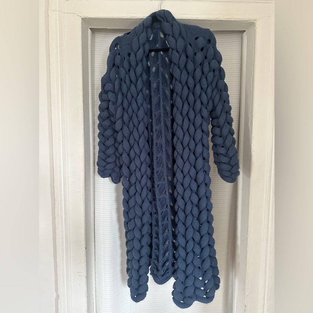 Handmade Chunky Cable Knit Sweater Coat